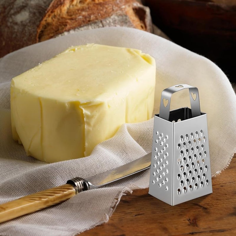 6Pcs Mini Stainless Steel Four Sided Cheese Grater Vegetable Slicer With Heart Shaped Handle - Image 5